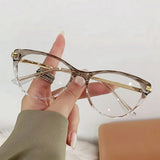 Daiiibabyyy Fashion Retro Anti-Blue Light Glasses Classic Cat Eye Triangle Frame Eyeglasses Vintage Women Computer Gaming Spectacles