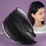 Daiiibabyyy  Spring and Summer Mesh Pleated Wide-brimmed Headband Women  New Hairpin Headband Daily Clothing Fashion Matching Head Band