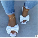 Daiiibabyyy  Women's Slippers Summer New Fashion Shoes for Women Plus Size 43 Solid Bow Flat Outdoor Beach Slippers Female Zapatos Mujer