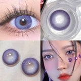 Daiiibabyyy  Blue Purple Color Contact Lenses Softlens for Eyes Lenses Cosmetic Eyecontacts with Myopia Fast Shipping