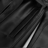 Daiiibabyyy   -  Spring Black Oversized Long Waterproof Leather Trench Coat 2024 Women's Long Sleeve Loose Korean Fashion Clothing