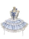 DAIIIBABYYY  -  Japan Lolita Fish Bone Lace Hanging Neck Corset Half Skirt Set Victoria Fashion Tea Party Cute Girl Suit