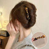 Daiiibabyyy  Teeth Acetic Acid Bow Hair Comb Barrettes Styling Tool Bowknot Hairpin Fixed Combs Korean Style Headwear Anti Slip Bangs Clip