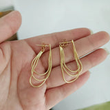Daiiibabyyy  Minimalist Snake Bone Chain Three-layer Tassel Earrings Women Classic Temperament Jewelry For Party and Daily Wearing