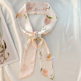 DAIIIBABYYY  -  New Design Women Long Scarf Faux Silk Printing Hair Hand Girls Fashion Handkerchief Shawl Wraps Female Ribbon Scarves Neck Tie