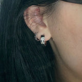 Daiiibabyyy Trendy Zircon Cross Stud Earrings Fashion Design Korean y2k Girls Sweet Cool Delicate Hoop Earrings for Women Jewelry Wholesale