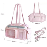 Daiiibabyyy  Sweet One Shoulder Tote Ita Bag Women's Fashionable Versatile Y2k Multi Style Large Capacity Transparent Outer Bag Crossbody Bag