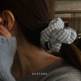 DAIIIBABYYY  -  Satin Silk Scrunchies for Hair Free Shipiping Ties Romantic Plaid Pattern Korean Fashion Hairstyle  Elastic Hair Rubber Bands