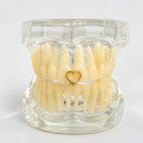 Daiiibabyyy  Hollowed-Out Heart-Shaped Gold Teeth Jewelry, Trendy Dental Accessory, Christmas Bestseller, Hip-Hop Dental Braces