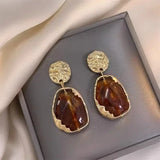 DAIIIBABYYY  -  Retro Charm Geometric Circle Drop Dangle Earrings for Women High Quality Red Enamel Stud Earring Party Jewelry Accessories Gift