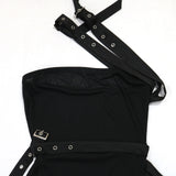 DAIIIBABYYY  -  Sexy Bodycon Dresses for Women One Shoulder Sleeveless Transparent Mini Length Elegant Ladies Evening Night Club Vestidos Mujer