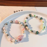 DAIIIBABYYY  -  Ceramic Conch Beaded Bracelet Cartoon Korean Style Star Bracelets For Women Handmade Bracelet Friend Jewelry Gift