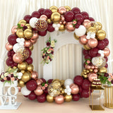 Daiiibabyyy Wine Red Silver Balloons Garland Arch Kit Birthday Party Decoration Kids Wedding Birthday Party Supplies Baby Shower Deco