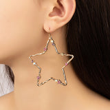 Daiiibabyyy  Y2K Accessories Rainbow Crystal Star Big Earrings Korean Fashion Earrings for Women Punk Jewelry Egirl Earrings Bohemia Cute