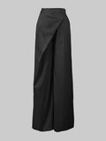DAIIIBABYYY  -  Women's Suit Pants Gray Black Wide Leg Trouser New Fashion Asymmetric High Waisted Split-Joint Spring Female Clothing