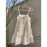 DAIIIBABYYY  -  New Summer Floral Suspender Skirt Waist-hugging Princess Skirt Japanese Sweet First Love Dress