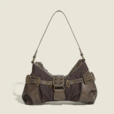 Daiiibabyyy  Luxury Designer Handbags England Style Bags for Women Purses New in Polyester Vintage Rivet Small Underarm Shoulder Bag