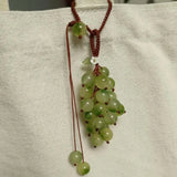 Daiiibabyyy  Hot Sale Simulated Green Grape Pendant Keychain Cute Sweet Beaded Bag Car Ornaments For Women Handbag Decoration