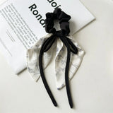 Daiiibabyyy  1PC Floral Scarf Scrunchies Set, Elegant Hair Accessories for Women, Chic Hair Ties for Daily and Party Wear