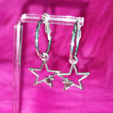 Daiiibabyyy  Y2K Star Hoop Earrings Punk Aesthetic Egirl Jewelry DIY Cool Earrings for Women Grunge Accessories Korean Fashion Earrings
