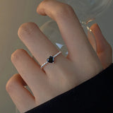 Daiiibabyyy  Korea Cute Rabbit Ear Rings Girl Women Bunny Zircon Jewelry Opening Rings For Girlfriend Sweet Cool Wind Jewelry Gifts