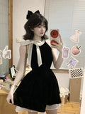 Daiiibabyyy  Summer Dress for Women New High-end Designed Niche Chic Temperature French Style Sleeveless Halter Neck Bow Waist Short Dress