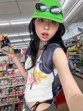 DAIIIBABYYY  -  Print Tank Tops Women Clothes Sleeveless Tshirts Streetwear Korean Fashion Floral Summer Tops Y2k Chic Tanks Vest