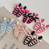 DAIIIBABYYY  -  Ballet Ribbon Seamless Hairpin Side Bangs Clip Seamless Hairpin Female Bow Top Clip Seamless Clip Headdress