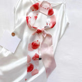 DAIIIBABYYY  -  New Design Women Long Scarf Faux Silk Printing Hair Hand Girls Fashion Handkerchief Shawl Wraps Female Ribbon Scarves Neck Tie