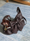 Daiiibabyyy  Lace Bow Crossbady Bag Large Capaci Bags for Woman New Vintage Lace-up Bolsos Mujer Literary Style Sac Femme Bolsas