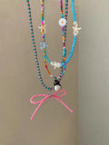 DAIIIBABYYY  -  Trendy Colorful Sweet Cool Y2k Bead Choker Necklace for Women Girls Fun Cute Beaded Necklace Party Jewelry Gift