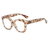 Daiiibabyyy  Fashionable Large Frame Reading Glasses, Anti Blue Light Presbyopia Glasses for Men and Women, Spring Leg Presbyopia Glasses