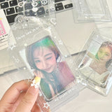 Daiiibabyyy Ins Shinny Idol Photo Frame Glitter Kpop Photo Card Holder Key Pendant Id Card Sleeve Credit Cover Stationery Cardcase 슬리브 포토카드