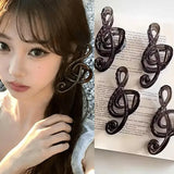 Daiiibabyyy  Retro Musical Note Large Hair Claw Clips Simple Fashion Coffee Color Korean Hairpin Headwear Accessories for Women Girls