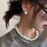 Daiiibabyyy New Fashion French Pearl Choker Necklace Design Chain Pendant For Women Jewelry Girl Gift Statements Jewelry