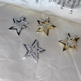 Daiiibabyyy  Double-Layer Star Stud Earrings for Women Exquisite Simple Crystal Ear Studs Hiphop Trendy Casual Versatile Jewelry Gifts 2026