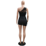 DAIIIBABYYY  -  Sexy Bodycon Dresses for Women One Shoulder Sleeveless Transparent Mini Length Elegant Ladies Evening Night Club Vestidos Mujer