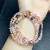 DAIIIBABYYY  -  5MM Natural Crystal Quartz Triple Circle Bracelet Reiki Healing Fengshui Stone Fashion Jewelry For Women Holiday Gift 1PCS
