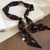 Daiiibabyyy  Chiffon plaid printed acrylic bead necklace, fashionable and popular Korean jewelry