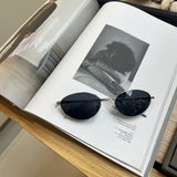 Daiiibabyyy  Fashion Style Men's Sun Glasses Oval Shape Anti-reflective Sunglasses Women Y2K Stylish Travelling Glasses for Women