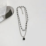 Daiiibabyyy  Multi Layer Dark Cross Leather Necklace Cross Punk Women Necklace Collarbone Chain Accessory New Jewelry Collection Gift ﻿