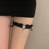 Daiiibabyyy  Elegant Sexy Chain Tassel Bowknot Leg Chain for Women Elastic Band Leg Chain Summer Spice Girls Women's Body Chain Accessories