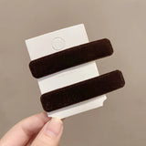 DAIIIBABYYY  -  2pc/set Elegant Solid Velvet BB Hair side Clips Hairpin for Girls Women Kids Childs Gift Hair Accessories Party Holiday Ornamen