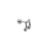 Daiiibabyyy  1Pcs Fashion Silver Color Musical Notes Stud Earrings for Women Minimalist Metal Small Piercing Ear Bone Earrings Y2K Jewelry
