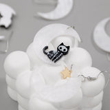 Daiiibabyyy  Halloween Cute Acrylic Star Moon Skull Cat Drop Earrings Fashion Resin Big Animals Earring for Women Girls New Jewelry Gift