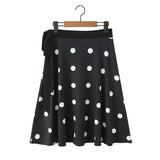 Daiiibabyyy  Spring Summer New Low-Waist Side-Tie Skirt For Women Sexy Large Polka Dot Print Midi Skirt Pure Desire Fashion Style Skirt 1KIJ