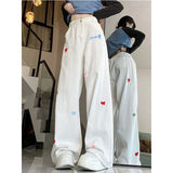 DAIIIBABYYY  -  Female Trend All-match High Waist Loose Straight Spring Summer 2025 New Simplicity Letter Wide Leg Pants Women Casual Trousers