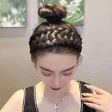 Daiiibabyyy New Fashion Wigs Broadside Hair Band Korean Versio Women's High Head Braided Headband Hair Accessories
