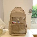 Daiiibabyyy  Cute Girl Small Appetite Transparent Ita Bag Female Korean All-match Students' Daily Using Large-capacity Shoulder Bags