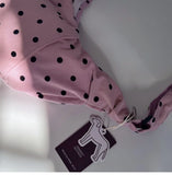Daiiibabyyy  Streetwear Polka Dot Office Lady Shoulder Bag Women Canvas Drawstring Pleated Hobo Bags Y2k Aesthetic Handbags Crossbody Korean
